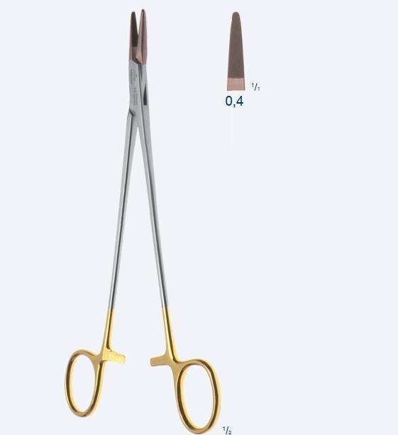 Голкотримачі "Hegar-Mayo-Seeley", "Power TC", "Titanit", прямі, для ниток 4/0 - 6/0, нас. 0,4, довжина 200 мм, 8". Бренд - Asanus Medizintechnik Gmb, Німеччина